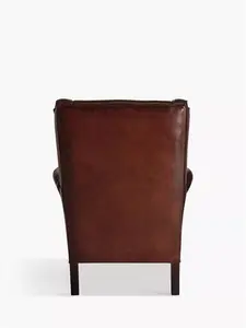 John Lewis Compton Leather Wing Armchair, Hand Antique