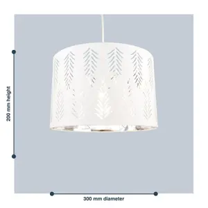 First Choice Lighting Spruce White Cut Out Shade with Chrome Inner