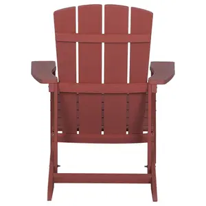 Garden Chair ADIRONDACK with Footstool Red