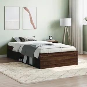 Berkfield Bed Frame without Mattress Brown Oak 90x190 cm Single