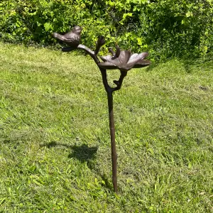 Ornate Cast Iron Wild Bird Flower Dish Bird Feeder