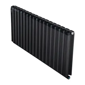 Aluminum Radiator Compatible with Heat pump. Model "Onyx" Black. 1200 .500mm. BTU/hr:6506.