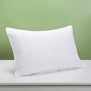 Pair Of Duck feather pillows 100% Microfibre Cover With Double Stitching and self-piping Soft & Comfy