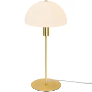 Nordlux Ellen Indoor Living Dining Bedroom Table Light In Opal/Brass (Diam) 20cm