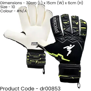 Size 10 Professional ADULT Goal Keeping Gloves Fusion X Black/White Keeper Glove