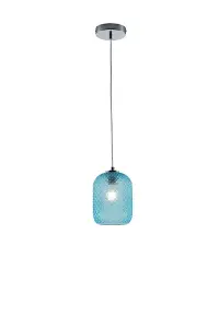 Luminosa ASHFORD Dome Pendant Ceiling Light Blue 15x20cm