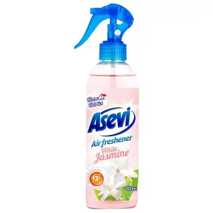 Asevi Air and Fabric Freshener Spray White Jasmine 400ml (Pack of 12)