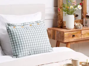 Throw Cushion TALYA 40 x 60 cm Checked Mint Green