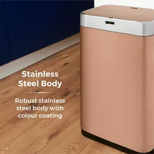 Steel Motion Sensor Rubbish Bin - 75L Copper