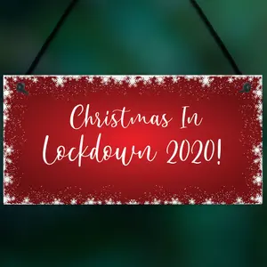 Christmas In Lockdown 2020 Sign Hanging Christmas Sign Decoration Family Gift