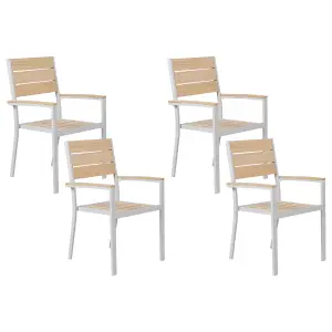 Set of 4 Garden Chairs PRATO Beige