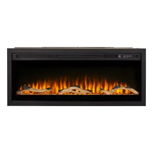 Focal Point Sasanoa 1.5kW Matt Black Electric Fire (H)455mm (W)1040mm (D)152mm