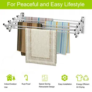 Metal Foldable Wall-Mounted Drying Rack