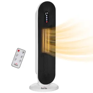 HOMCOM PTC Ceramic Heater Portable Oscillating Tower Space Heater 1200W/2000W