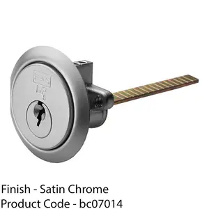 65mm Standard Rim Nightlatch Lock - Satin Chrome Keyed to Differ Fire Rated