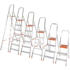 0.8m Lightweight Aluminium Platform Step Ladders 4 Tread Anti Slip DIY Steps