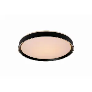 Lucide Nuria Modern Flush Ceiling Light 30cm - LED Dim. - 1x18W 2700K - 3 StepDim - Black