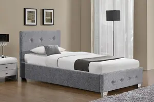 Furniture Stop - Hygena Fabric Ottoman Bed Frame Chenille - 3ft Single