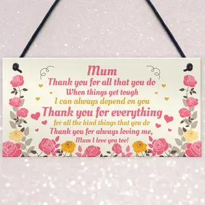 Special Mum Gift From Son Daughter Hanging Plaque Gift For Mum Birthday Christmas Gift