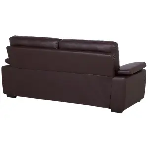 Faux Leather Sofa Set Brown VOGAR