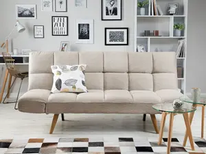 Beliani Retro Sofa Bed INGARO Beige