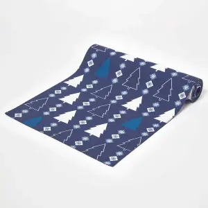 Homescapes Blue Winterland Christmas Table Runner 35 x 180 cm