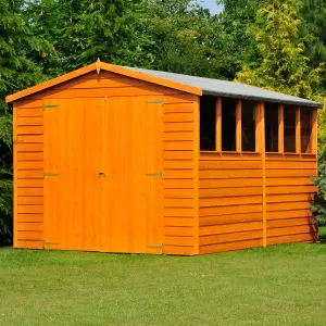 Shire 10x8 Overlap Double Door Garden Shed with Window