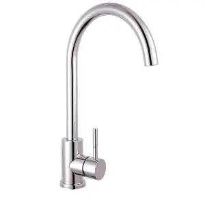 Reginox Chrome Stainless Steel Kitchen Sink Tap TARAVO CH Swan Neck Deck Mounted