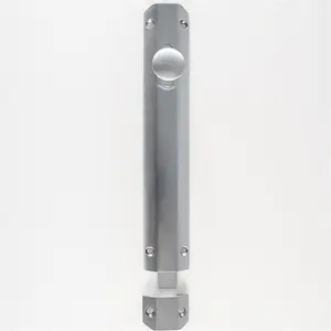 Surface Mounted Flat Sliding Door Bolt Lock 254mm x 36mm Satin Chrome