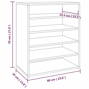 Berkfield Shoe Cabinet Brown Oak 60x35x70 cm Engineered Wood