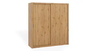 Bono Sliding Door Wardrobe in Oak Artisan - Minimalist Bedroom & Hallway Storage - W2000mm x H2150mm x D620mm