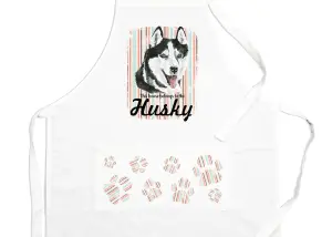 Purely Home Husky Apron - Novelty Kitchen Gift for Dog Lovers