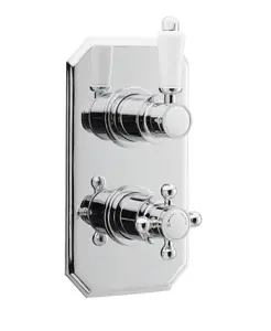 Traditional Bathroom Concealed Twin Thermostatic Shower Valve (1 Outlet) - Chrome - Balterley