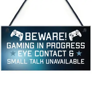 Funny Rude Gaming Sign Christmas Birthday Gift For Son Brother Bedroom Sign