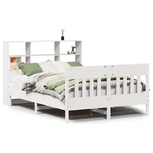 Berkfield Bed Frame without Mattress White 120x190 cm Small Double Solid Wood Pine