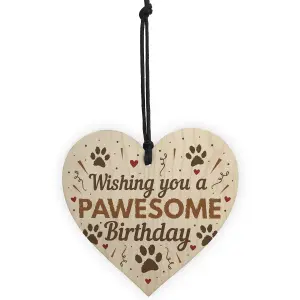 Red Ocean Funny Birthday Gift Card For Mum Dad Sister Brother Wooden Heart Gift From Dog Cat Pet Sign