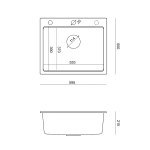 Quadron Kurt 110 Kitchen Workstation Sink, Black GraniteQ material