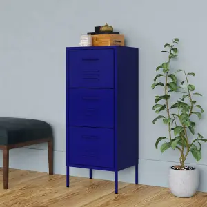 Berkfield Storage Cabinet Navy Blue 42.5x35x101.5 cm Steel