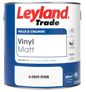 Leyland Trade Vinyl Matt Walls & Ceilings Emulsion Paint (S 0505-R30B) 2.5L