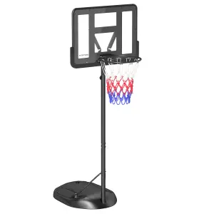 SPORTNOW 1.7-2.3m Basketball Hoop and Stand w/ Weighted Base, Wheels - Black