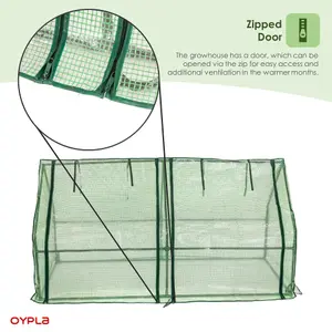 Oypla Steeple Growhouse Garden Plant Greenhouse with Plastic Mesh Cover - 180x90x90cm