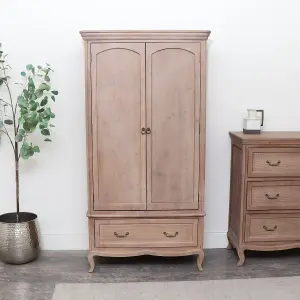 Melody Maison Large Wooden Wardrobe - Hessian Range