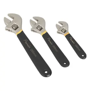 Sealey Adjustable Wrench Set 3pc Ni-Fe Finish AK907