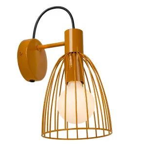 Lucide Macarons Retro Wall Light - 1xE27 - Ocher Yellow