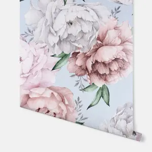 Arthouse Mixed Peonies Mint Wallpaper