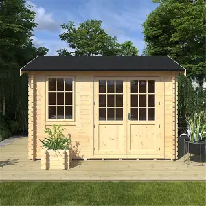 14ft x 10ft (4150mm x 2950mm) Horsforth "The Tallahassee Plus" 44mm Log Cabin With 1 Window