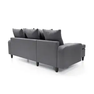 Napoli Reversible Corner Sofa in Dark Grey