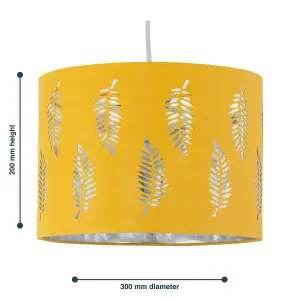 First Choice Lighting Set of 2 Fern Ochre Cut Out 30cm Pendant Lightshades