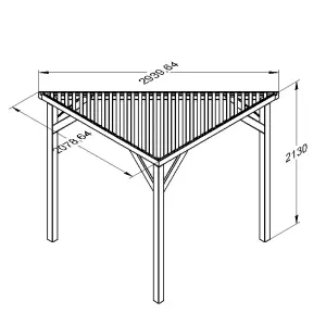 Forest Garden Slatted corner Pergola, (H)2130mm (W)1470mm