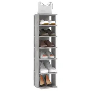 Berkfield Shoe Cabinet Concrete Grey 27.5x27x102 cm Engineered Wood